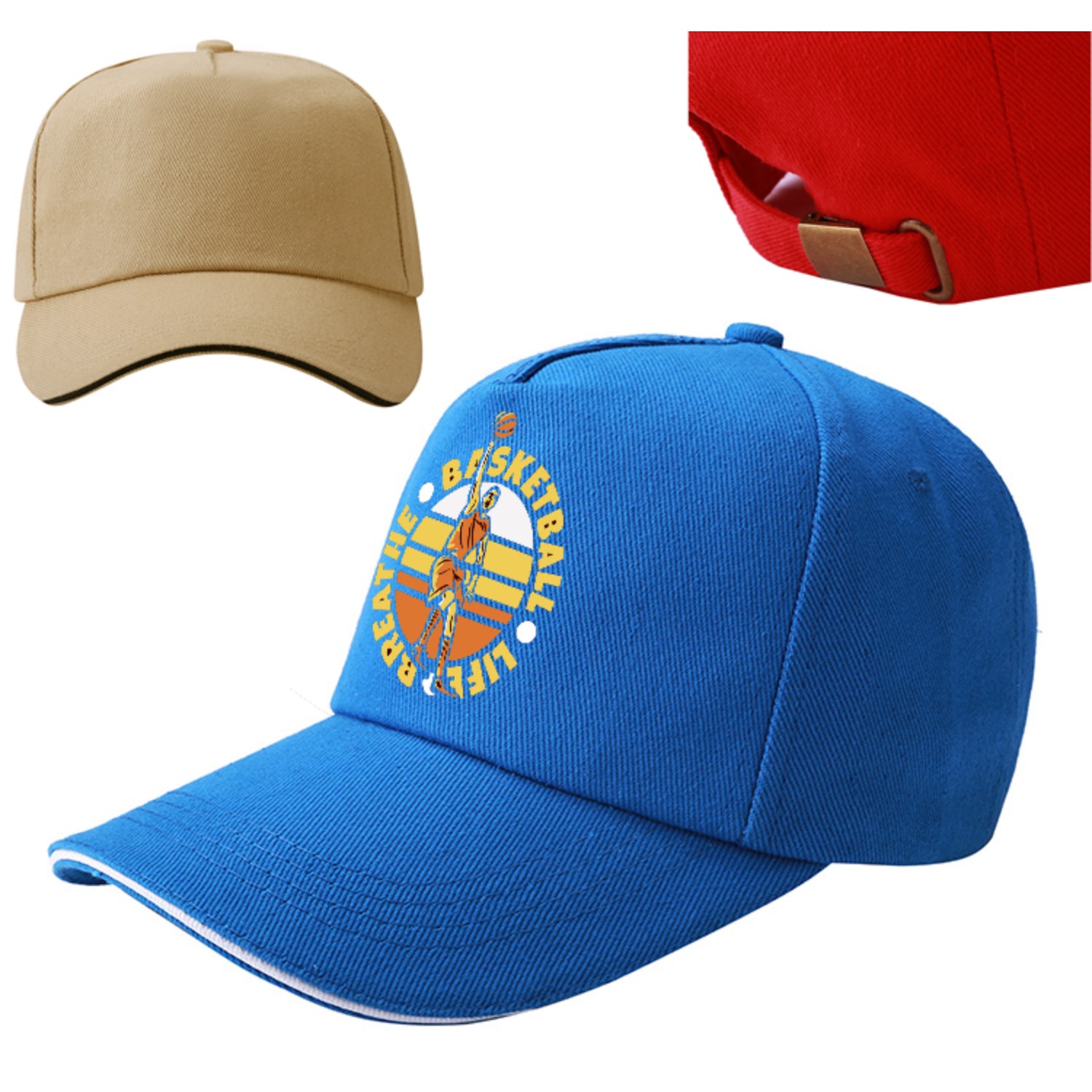 Structured 5 Panel Sandwich Bill Cap w/ Metal Tuck in Buckle 5