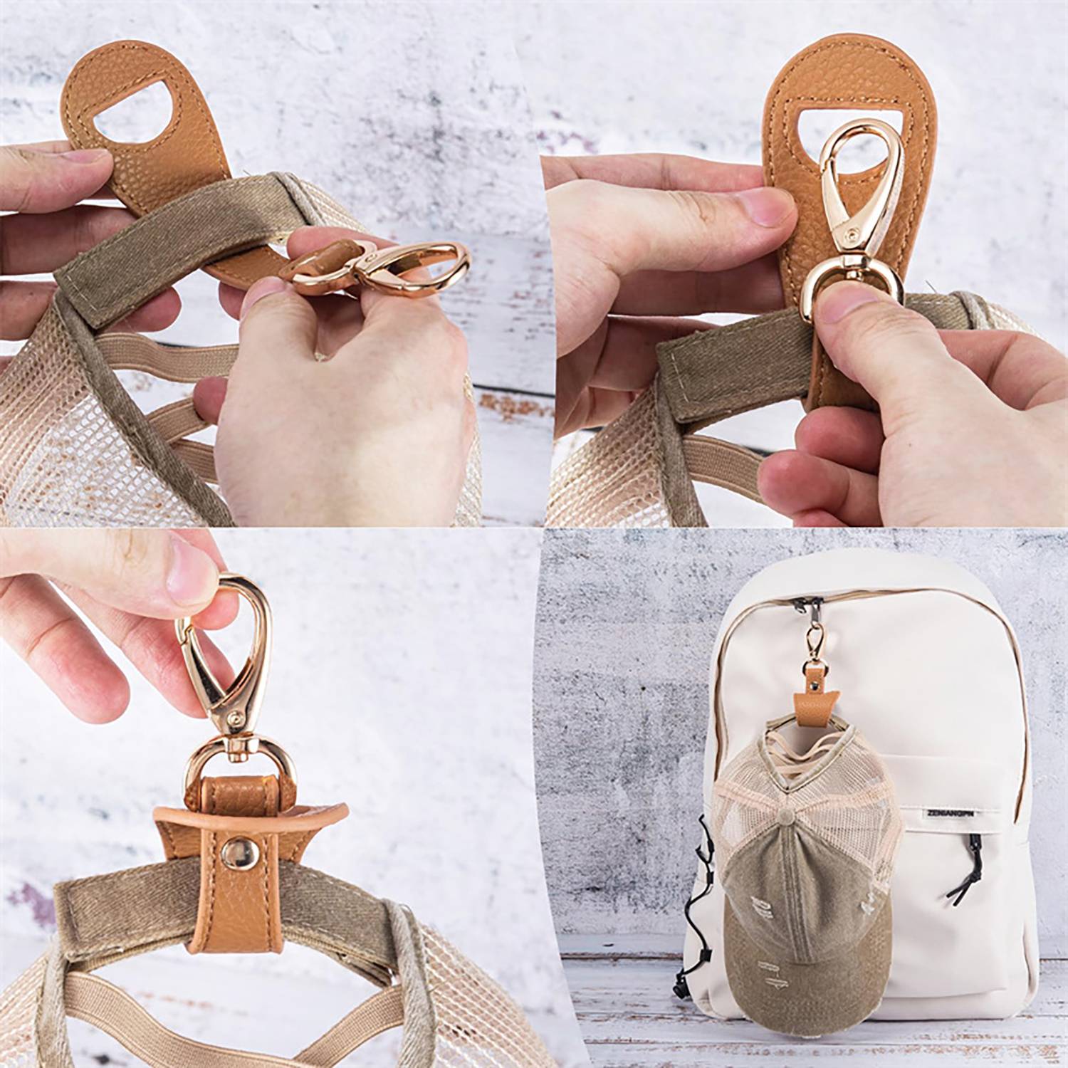 Compact and Durable PU Leather Hat Clip 5