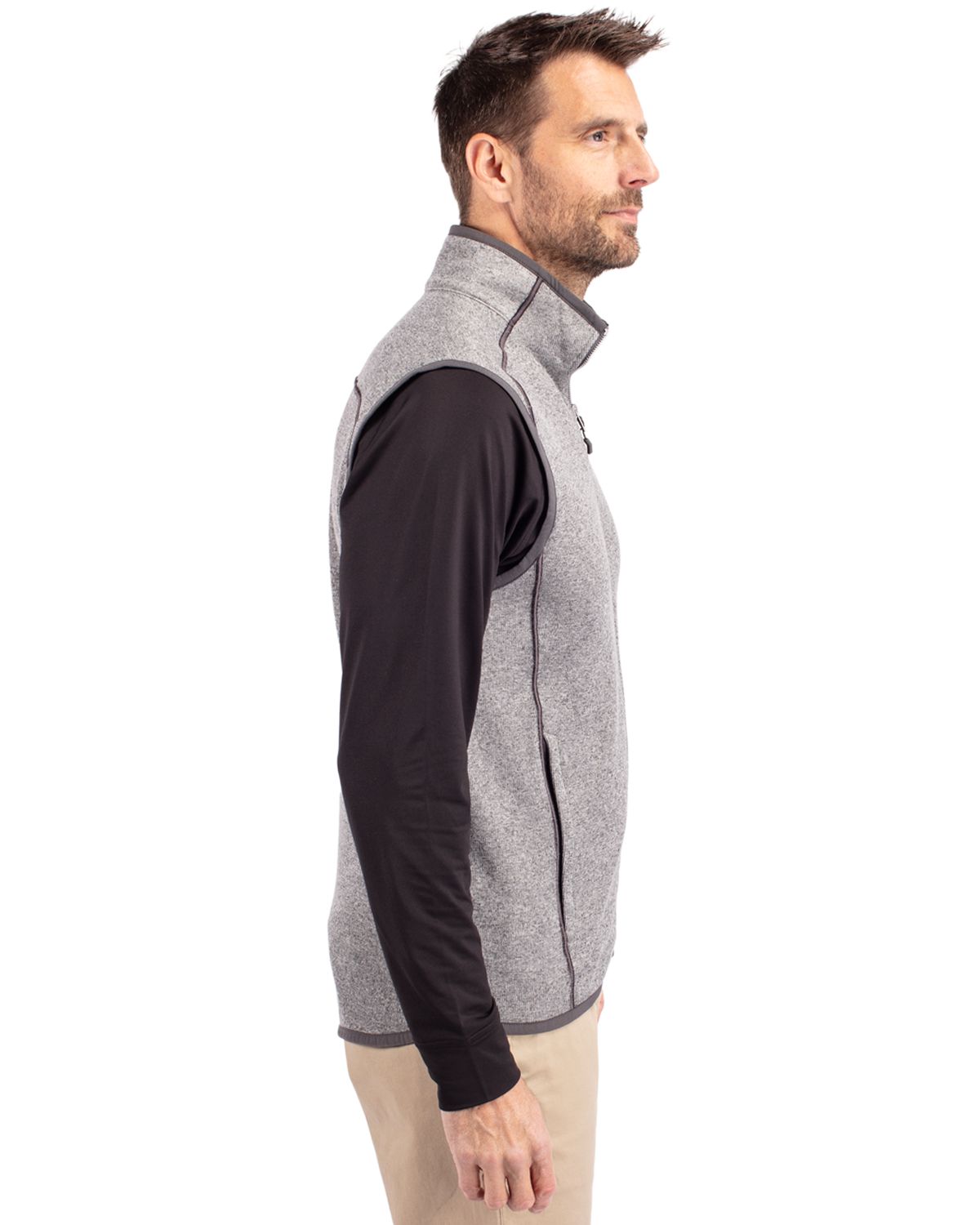 Cutter & Buck Mainsail Sweater-Knit Mens Full Zip Vest 64