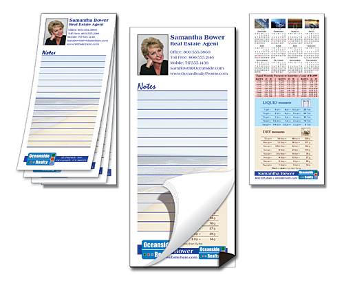 Scratch Pad / Notepad with Magnetic Backer - Custom 25-Sheets (3.5x8) 1