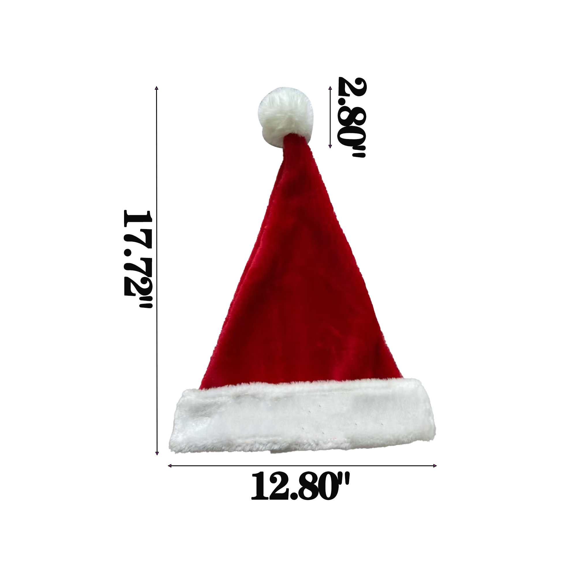 Short Plush Santa Hat MOQ 50PCS 4