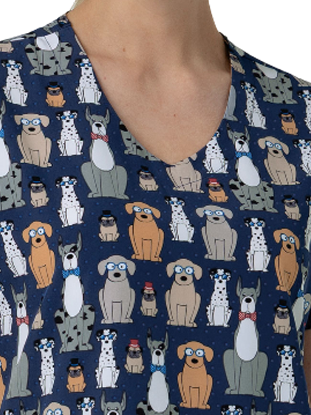 Wink - Fashion Prints - Women's V-Neck Print Scrub Top 2