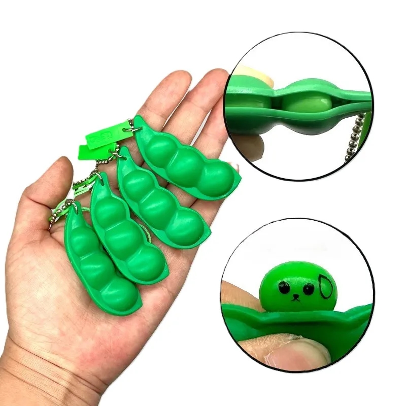 Squeeze Beans Keychain Squishy Pea Pod Stress Toy 8