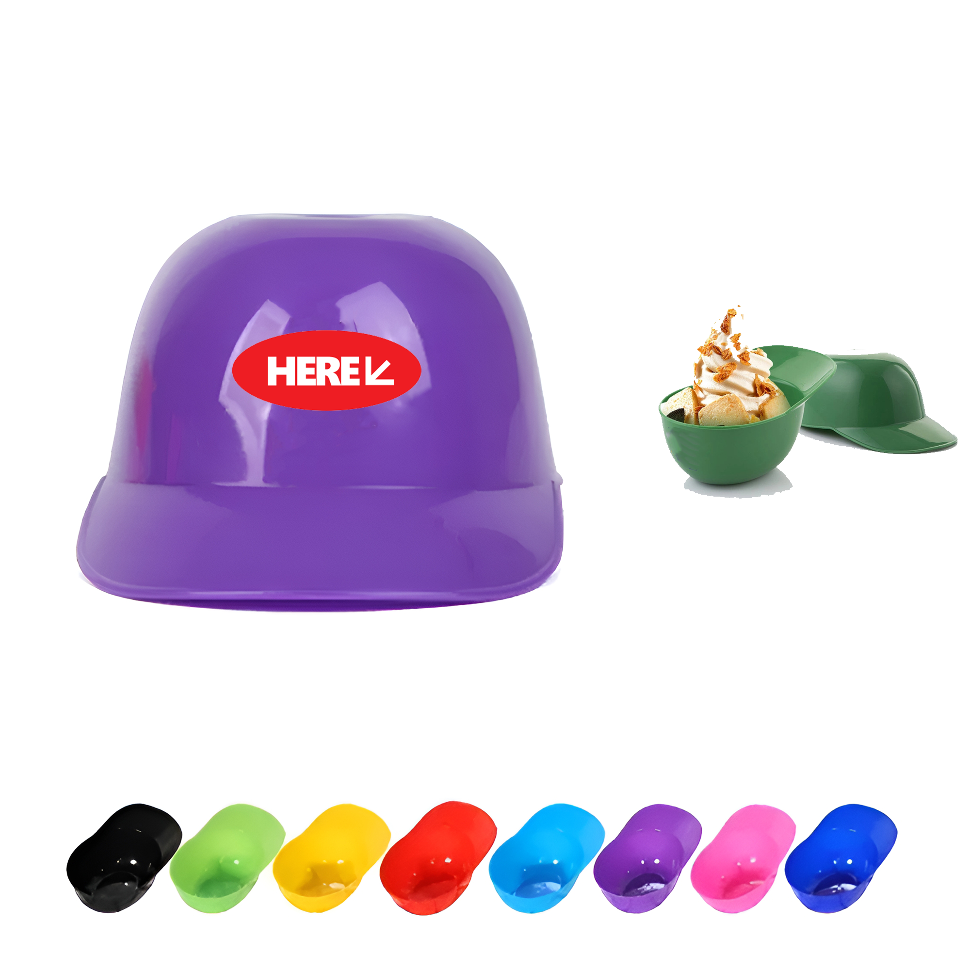 Plastic Cute Baseball Hat Ice Cream Bowl 2