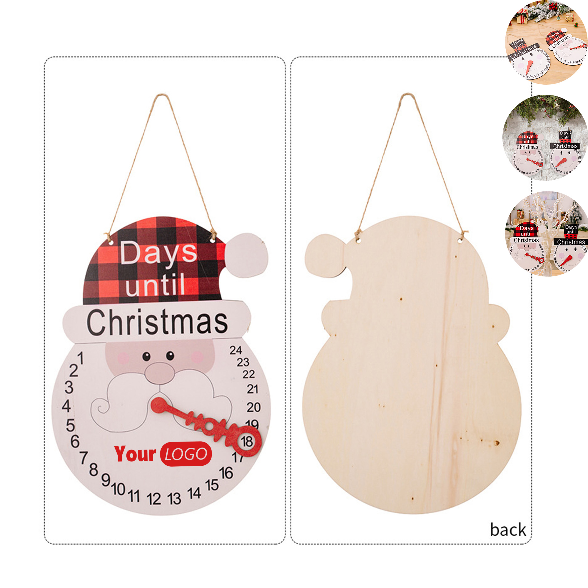 Custom Logo Xmas Countdown Sign 3