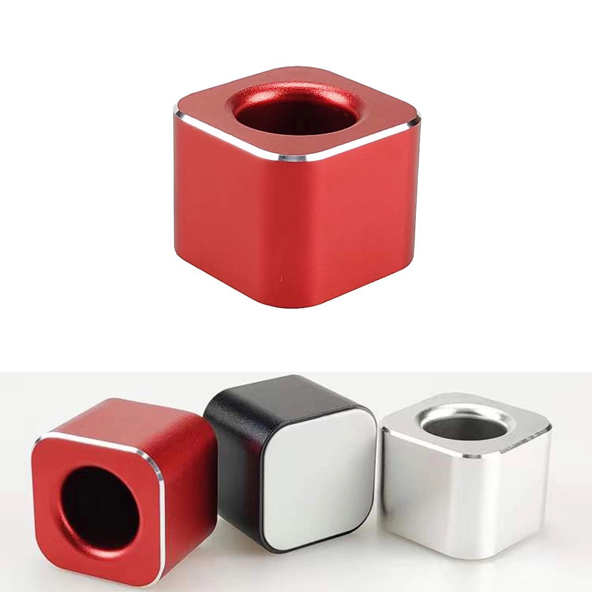 Aluminum Alloy Square Small Pen Holder 2