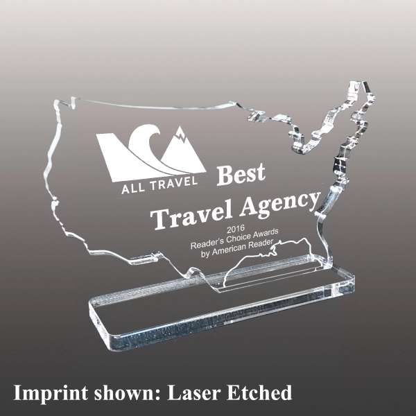 America (USA) Shaped Acrylic Award - Laser Etched 2