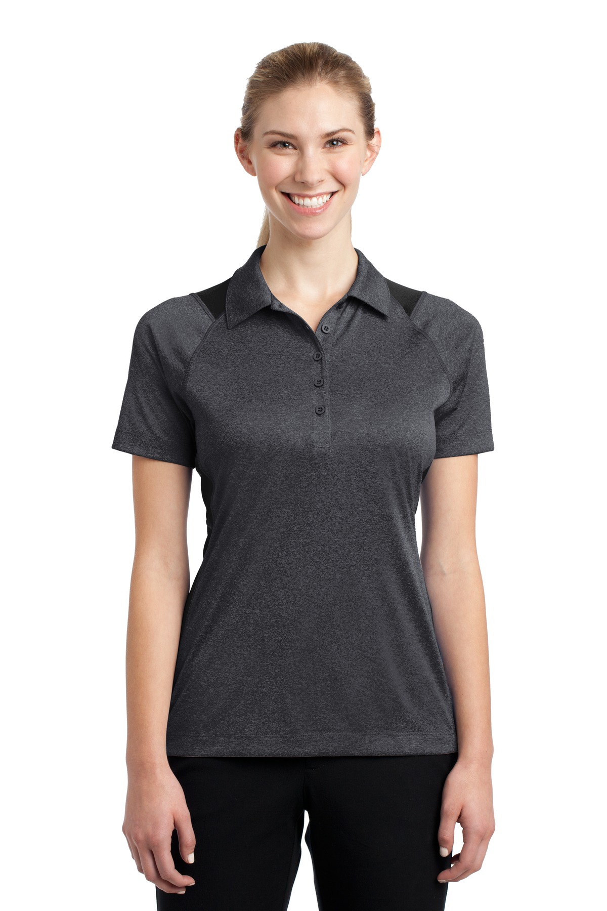 Sport-Tek® Women's Heather Colorblock Contender Polo 74