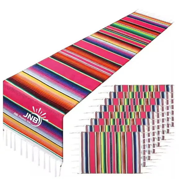 Exquisite Handwoven Mexican Serape Blanket - A Vibrant Piece