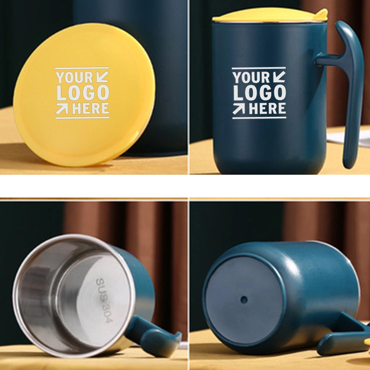 Tea Cup Wide Handle With Lids 18.5 Oz 4