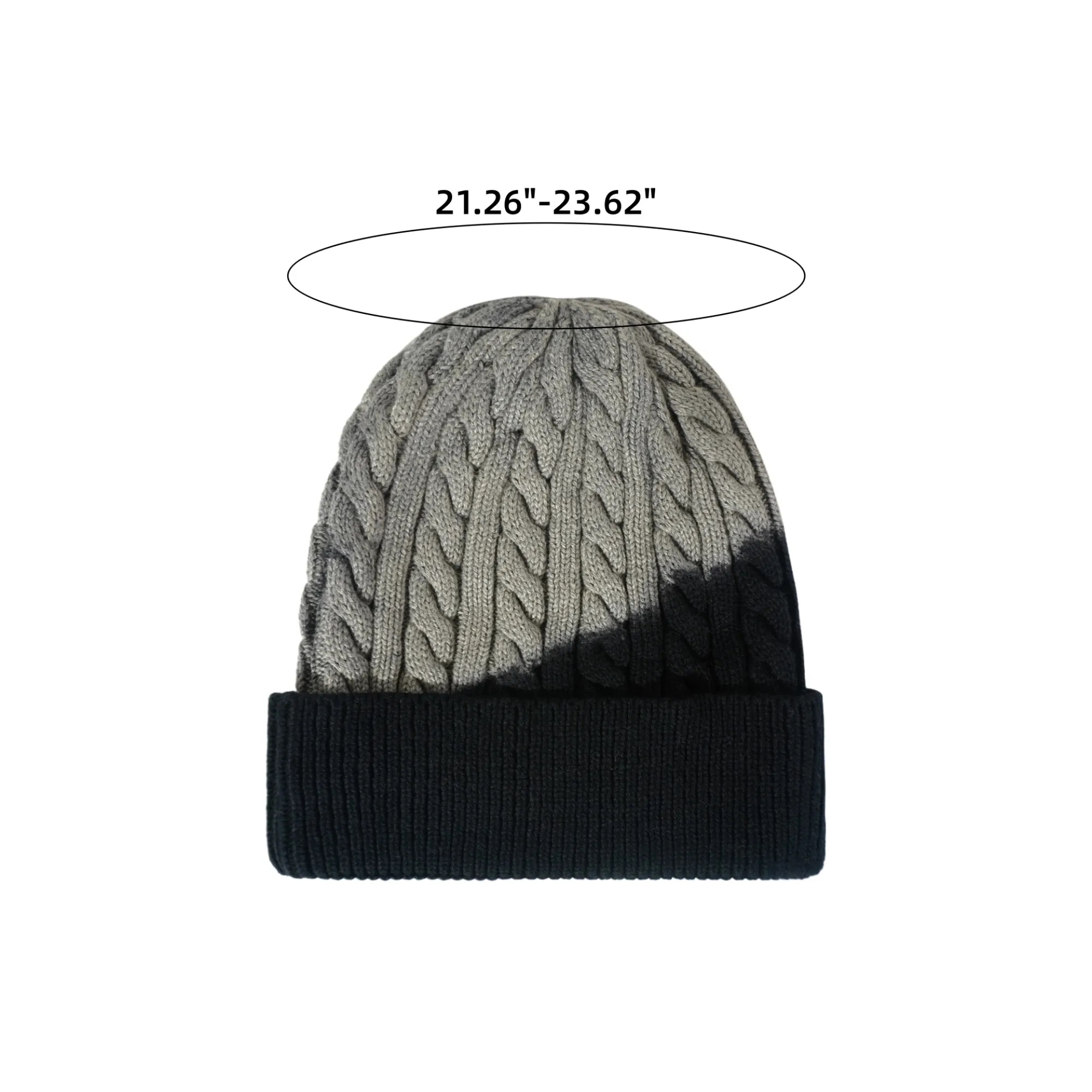 Warm Soft Two-Tone Ombre Beanie Knit Winter Hat 4