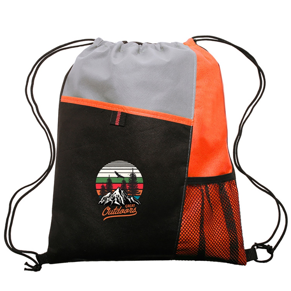 Slant Pocket Drawstring Sports Backpack 3
