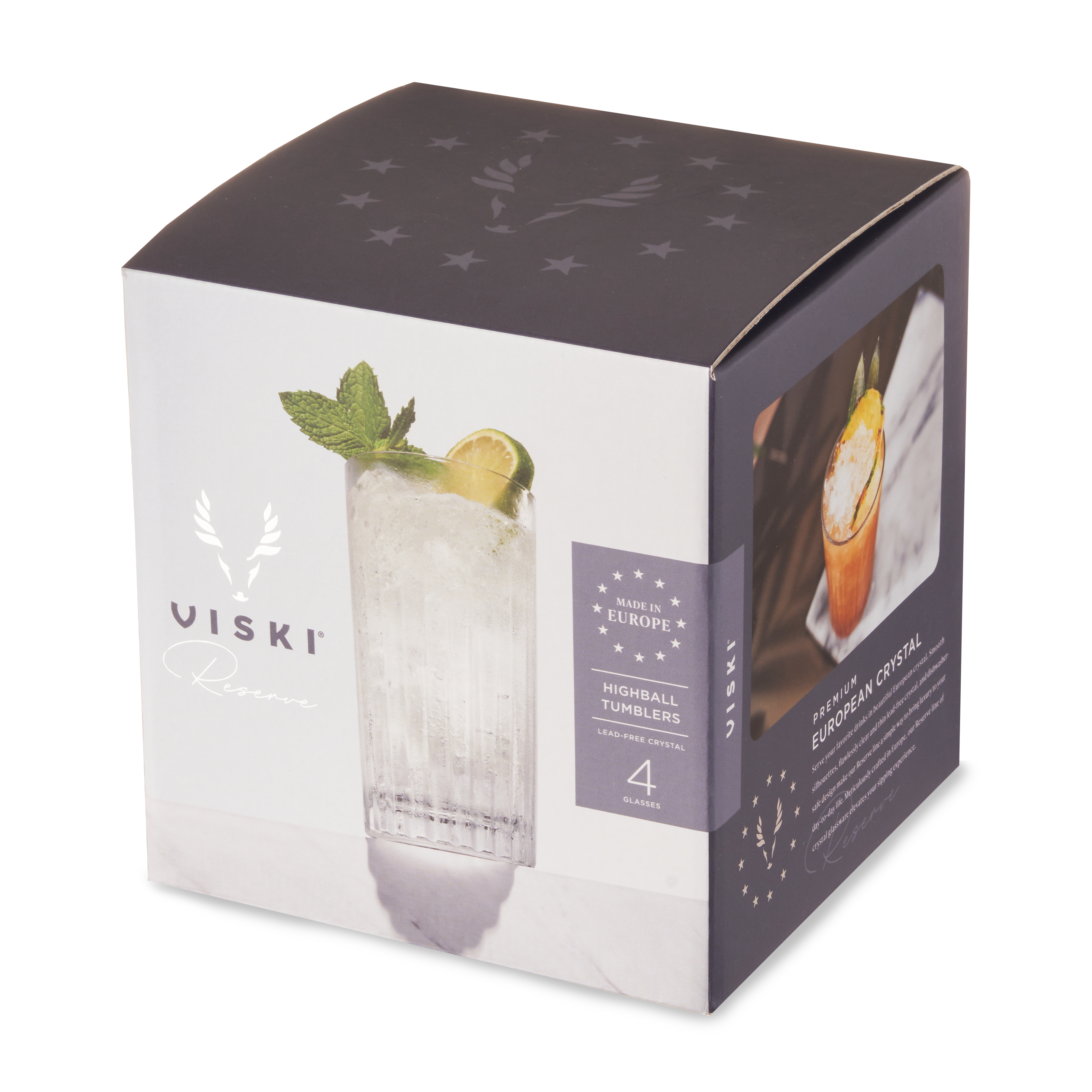 Viski® Reserve Milo Crystal Highball Glass, set of 4 8