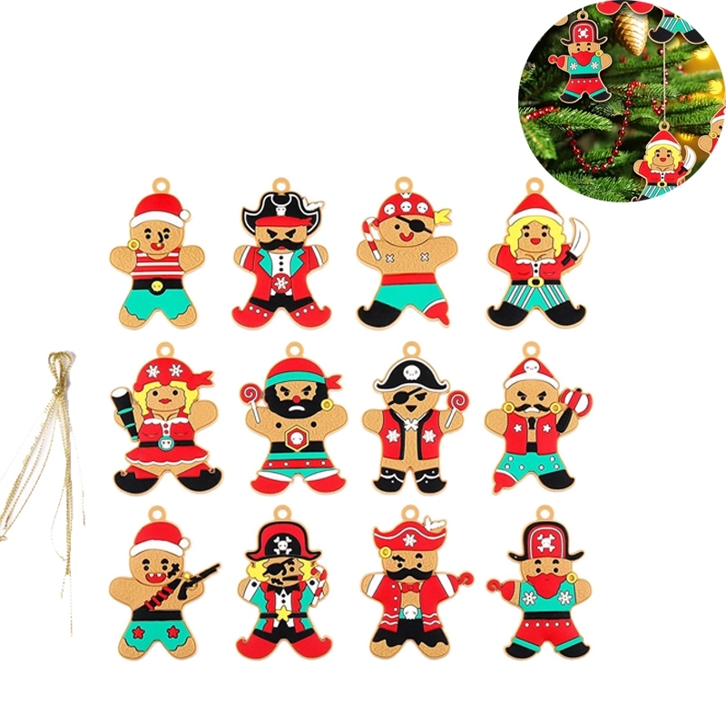 12 Pcs Gingerbread Man Ornaments For Christmas Decoration 1