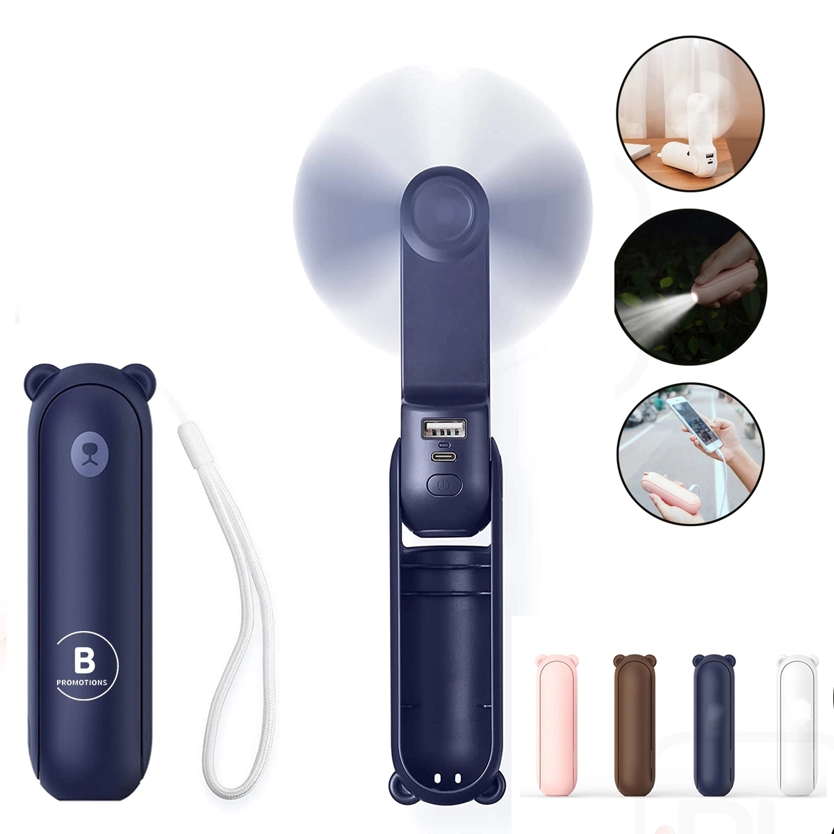 Portable Handheld Mini Fan With Power Bank 2