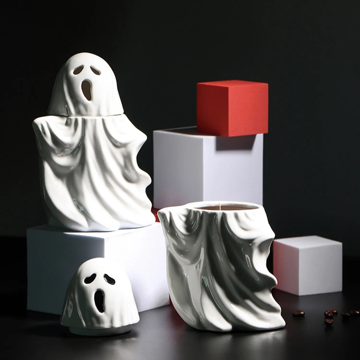 Ceramic Cup White Ghost Mug Halloween Gift 3