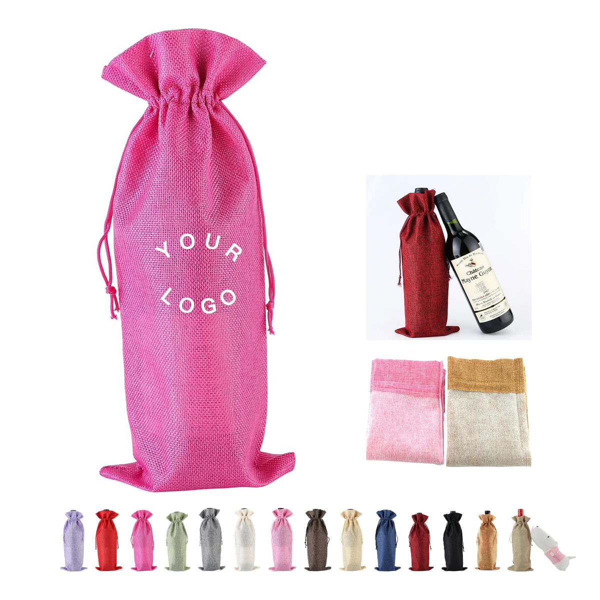 Reusable Sackcloth Wine Bag for Bottles 12