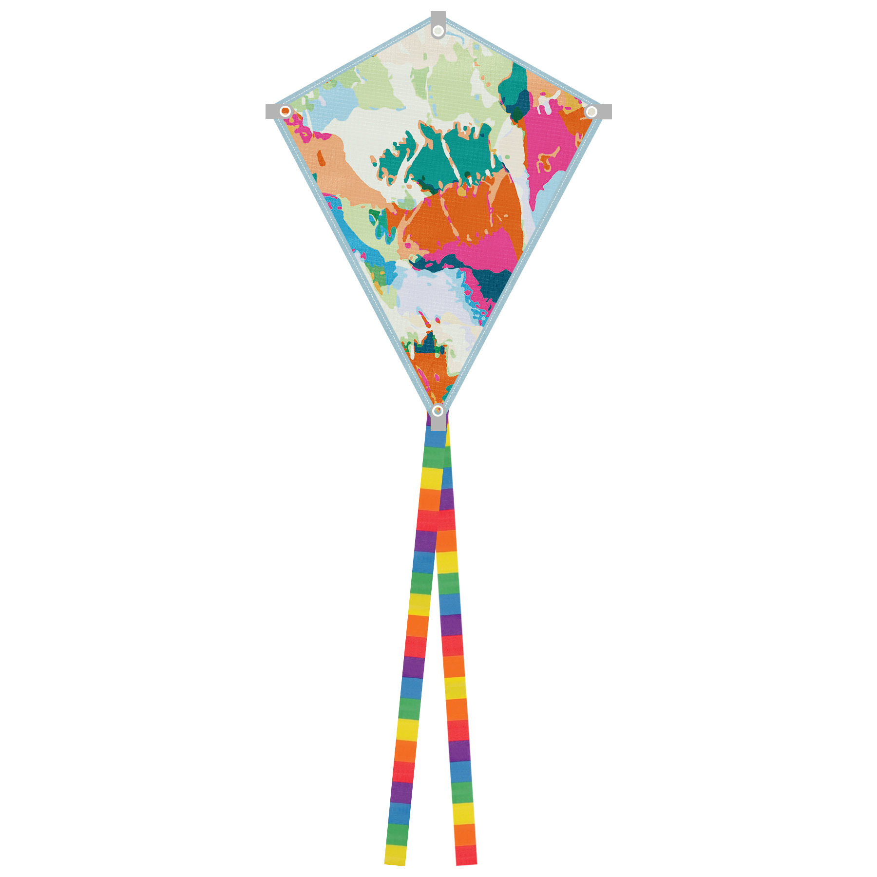 Full Color Polyester Diamond Kite Toy With String Set 11
