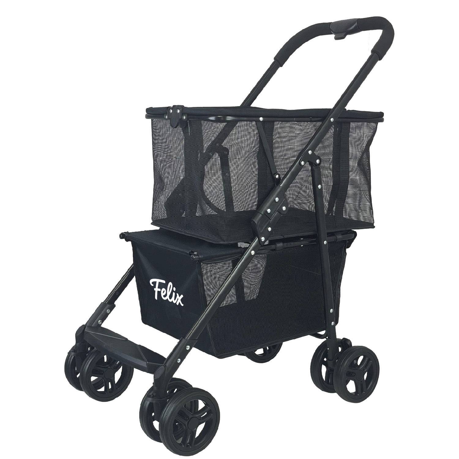 Foldable Alloy Shopping Trolley Cart w/ Wheels 4
