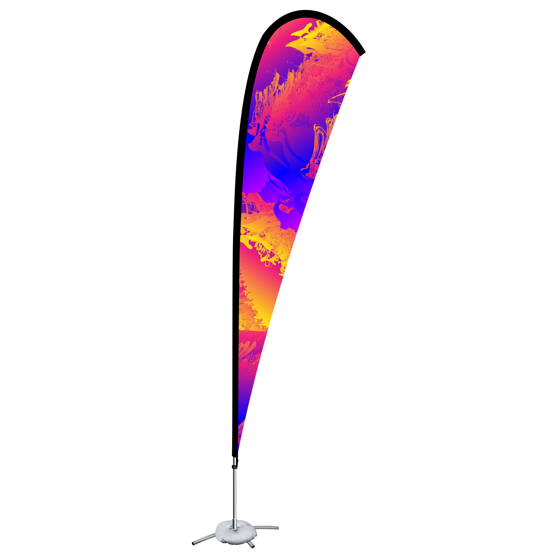 9ft Two-Sided Printed Feather Beach Flag Kit With Cross Base & Water Bag 3