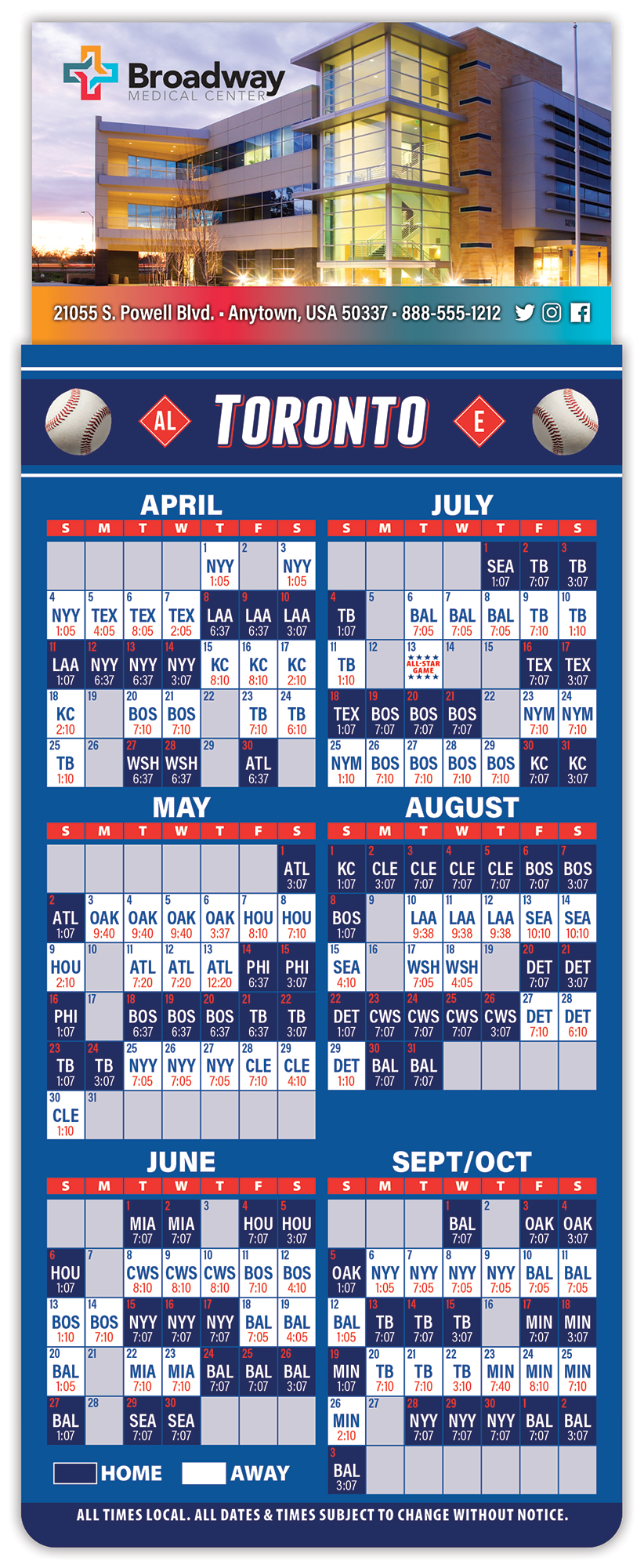 Magna-Card Business Card Magnet - Baseball Schedules (3.5 x 9) 1