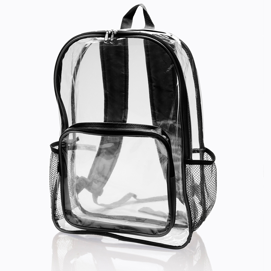 Clear PVC Backpack w/ Front Pocket - 13"W x 18"H 8