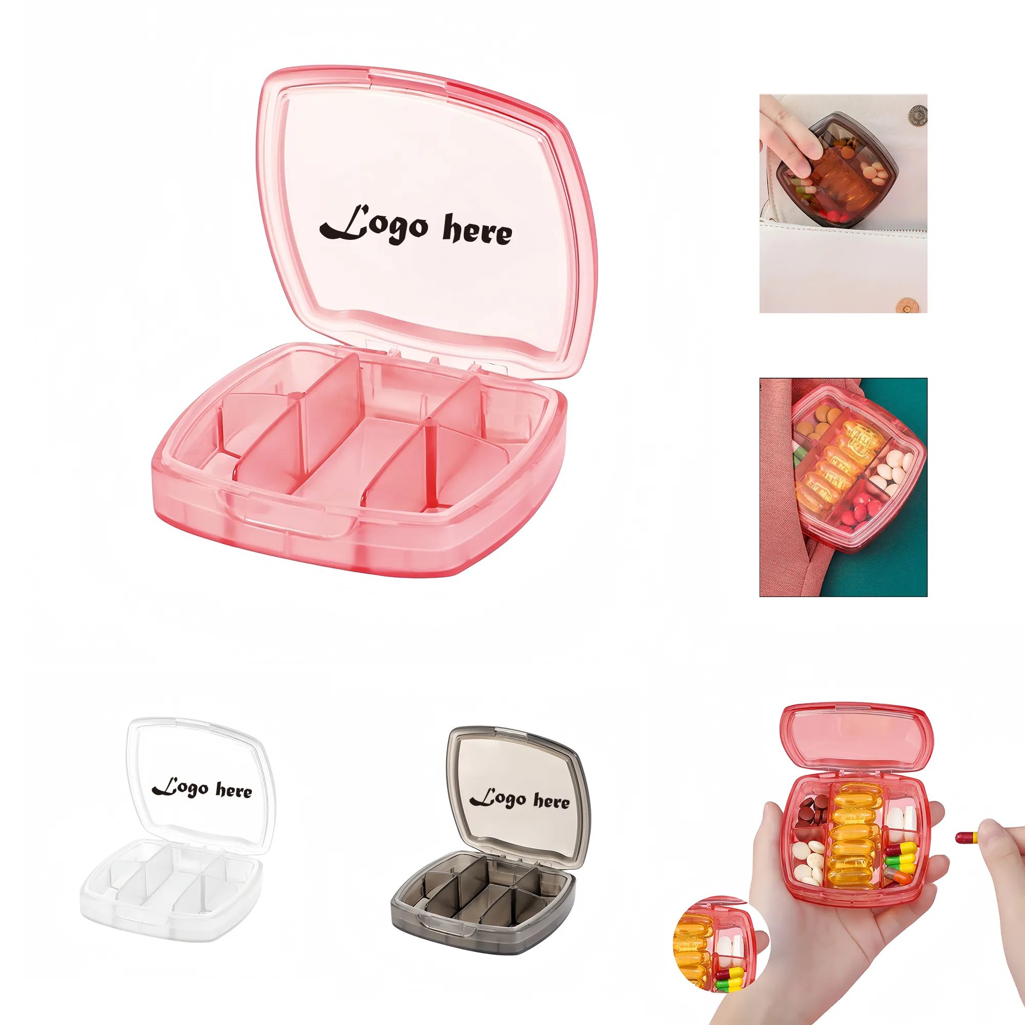 Colorful Transparent Pill Box