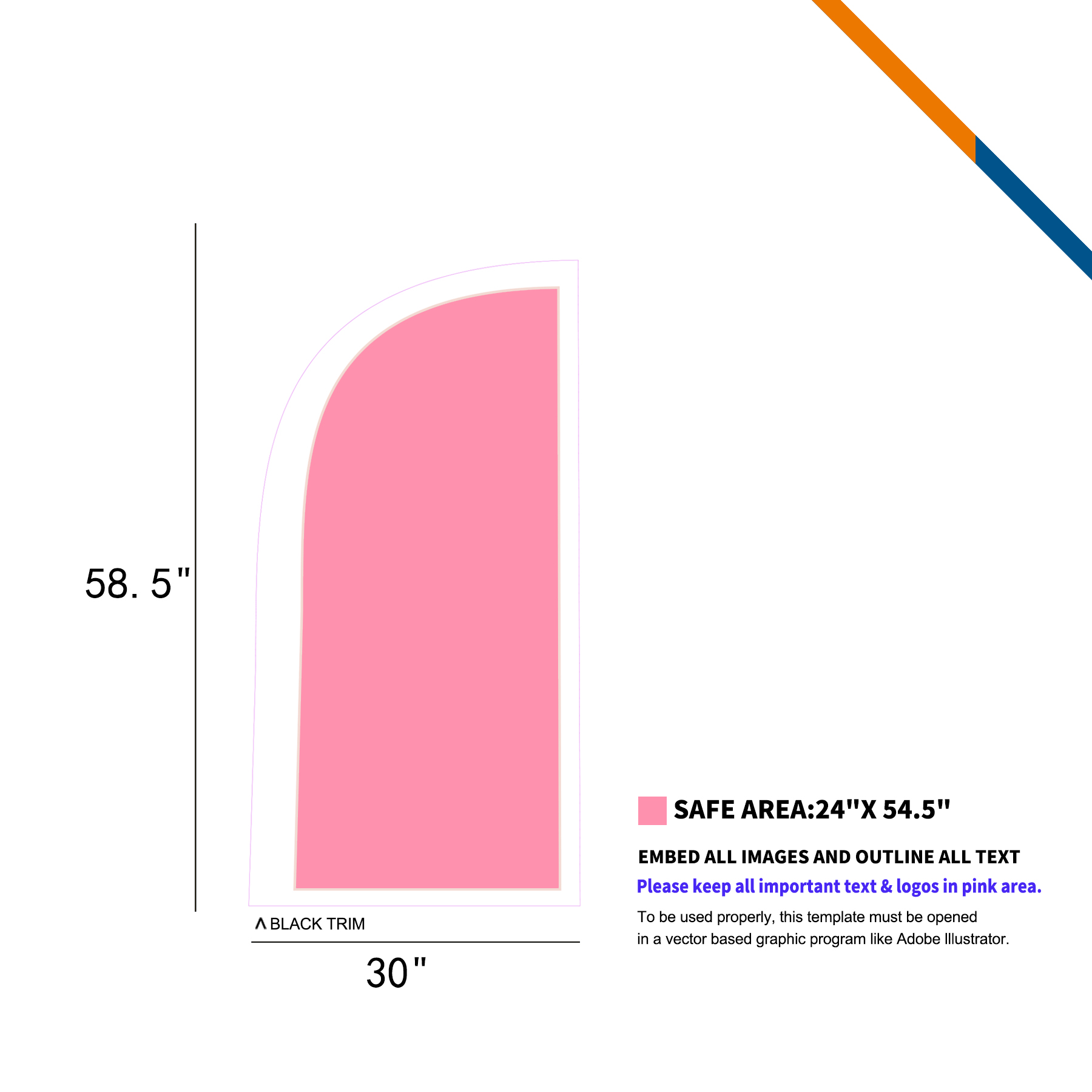 7' Peony Single-Sided Straight Flag 5