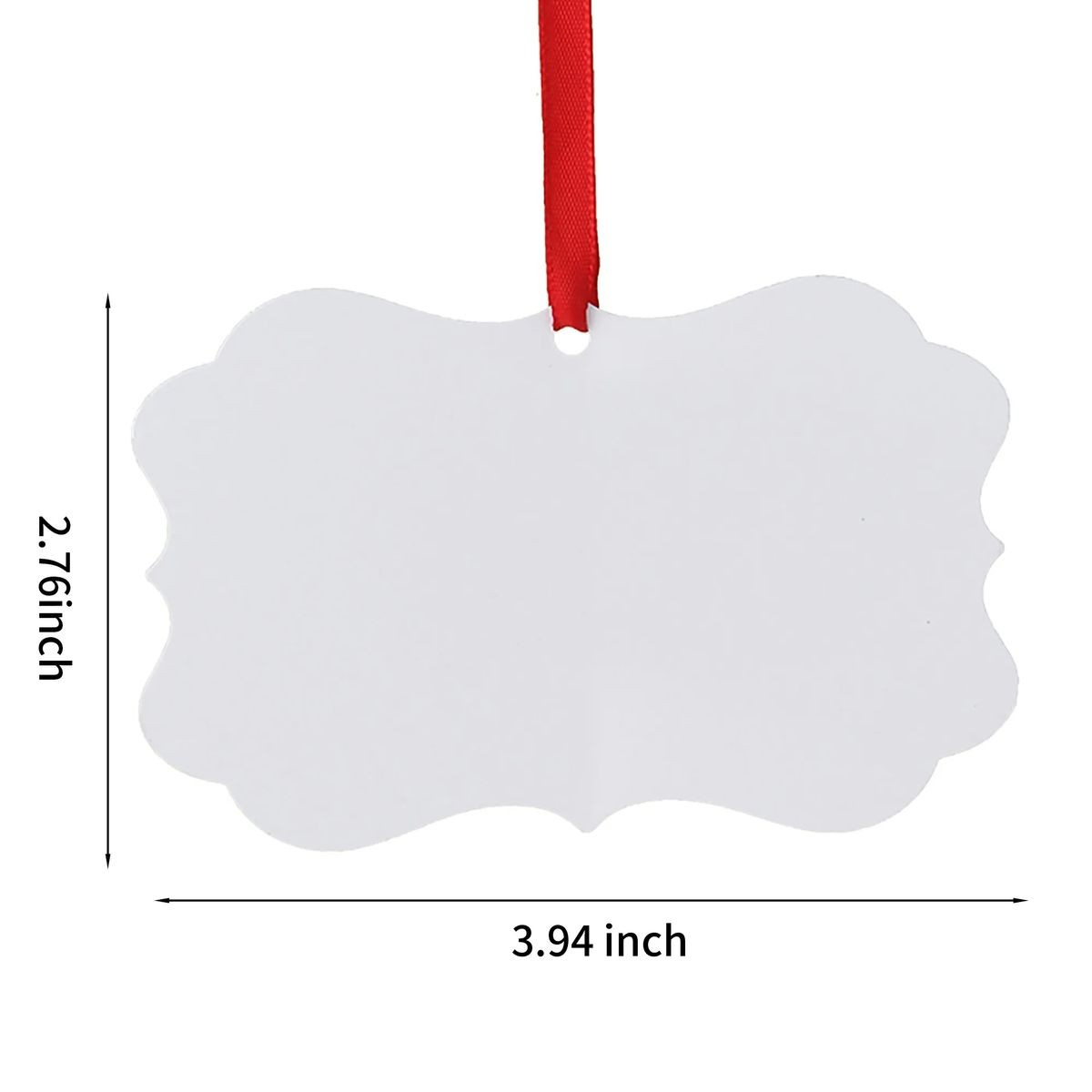 Rectangular Christmas Ornament 3.94" x 2.76" with Sublimation Printing 1