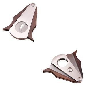 Elegant Cigar Cutter With Wooden Panel And Double Blades 5