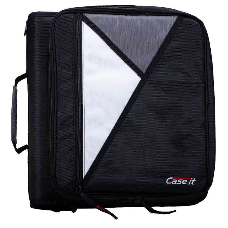 2" Laptop Zipper Binders - Jet Black Carry Handle 1