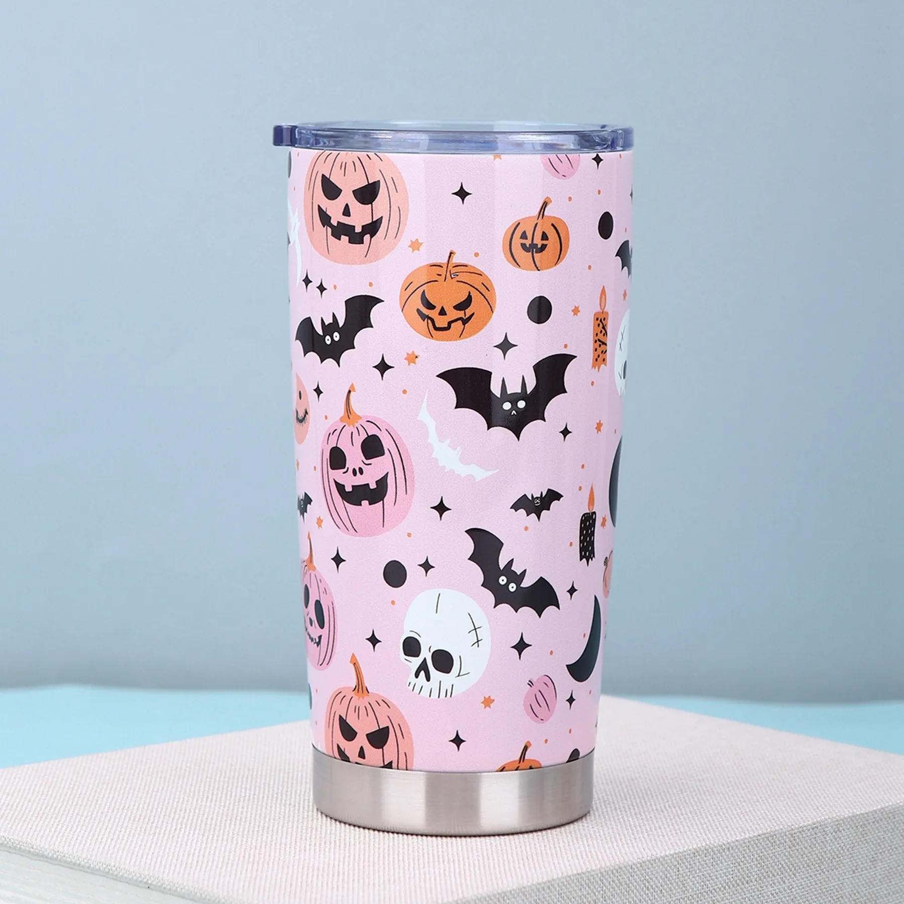 20 Oz. Double Wall Christmas/Halloween Tumbler with Lid 1