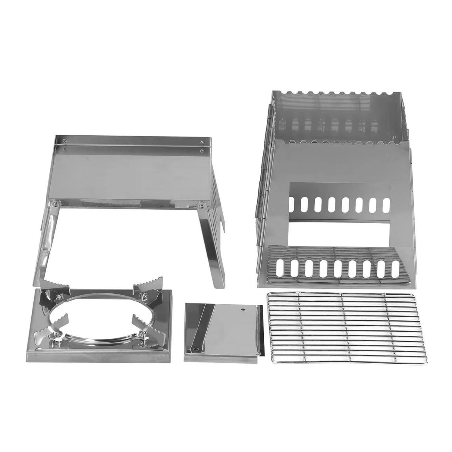 Wood Burning Camping Stove Foldable With Pot Stand 3