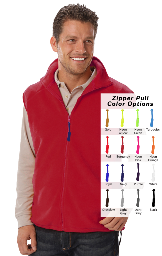 Custom Zipper Pull Polar Fleece Vest 19
