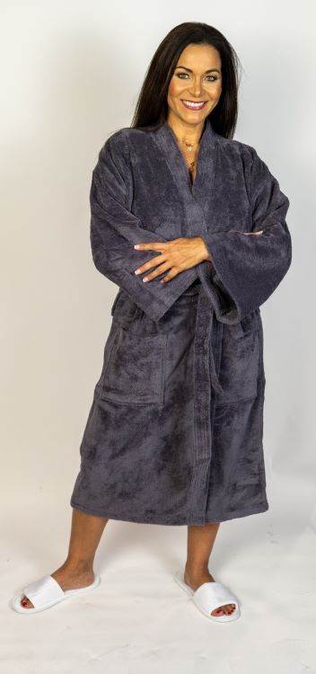 Turkish Velour Kimono, Grey 2