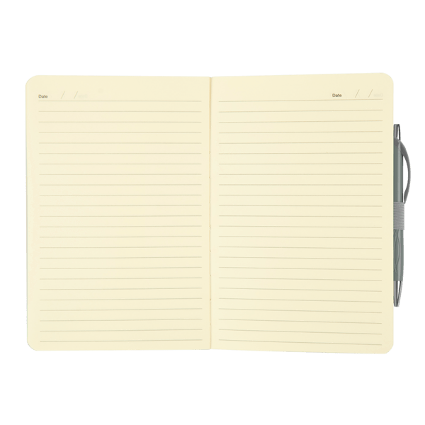 Crosshatch PU Notebook With Pen 4