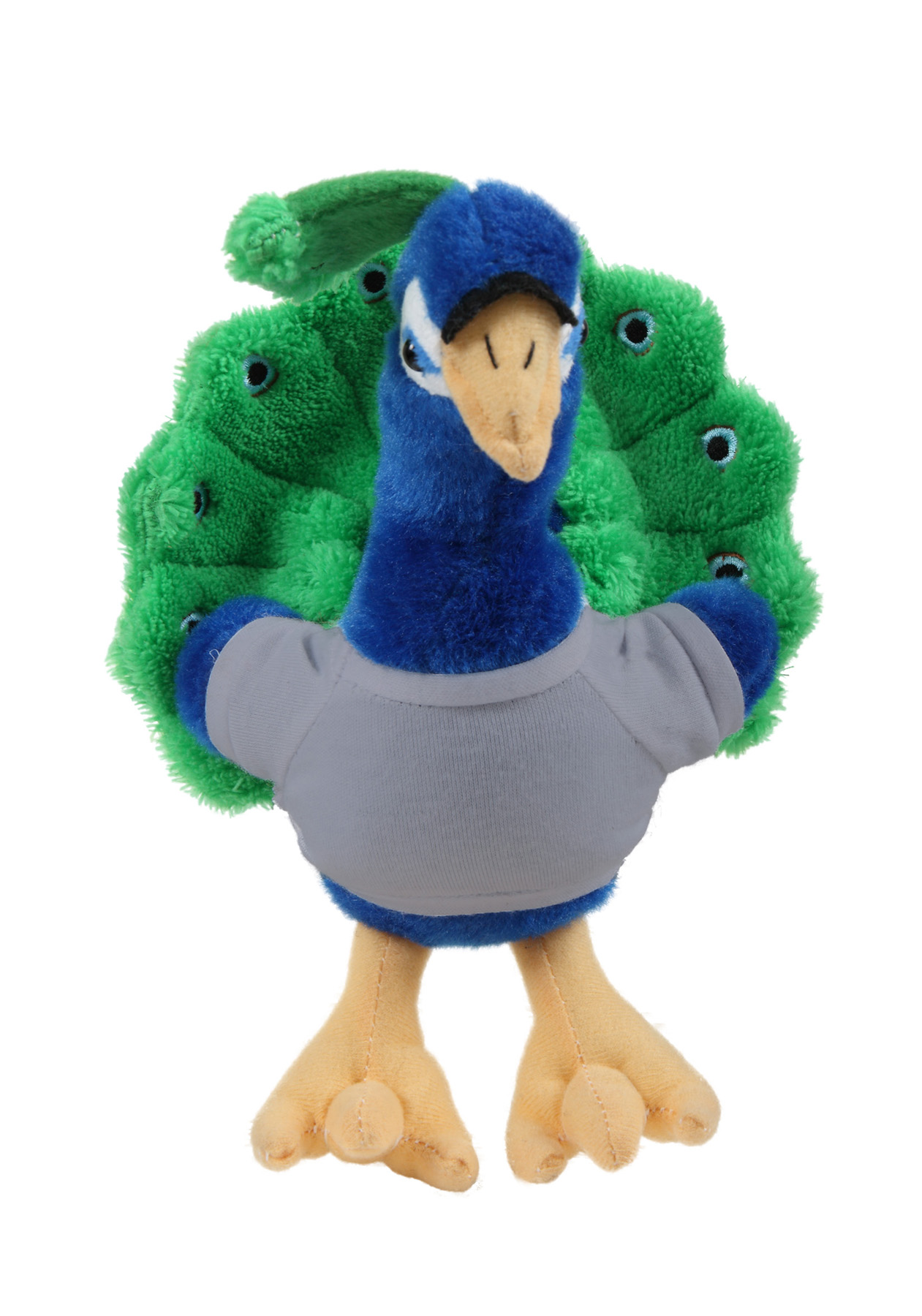 Soft Plush Sitting Peacock wearing a T-Shirt 18