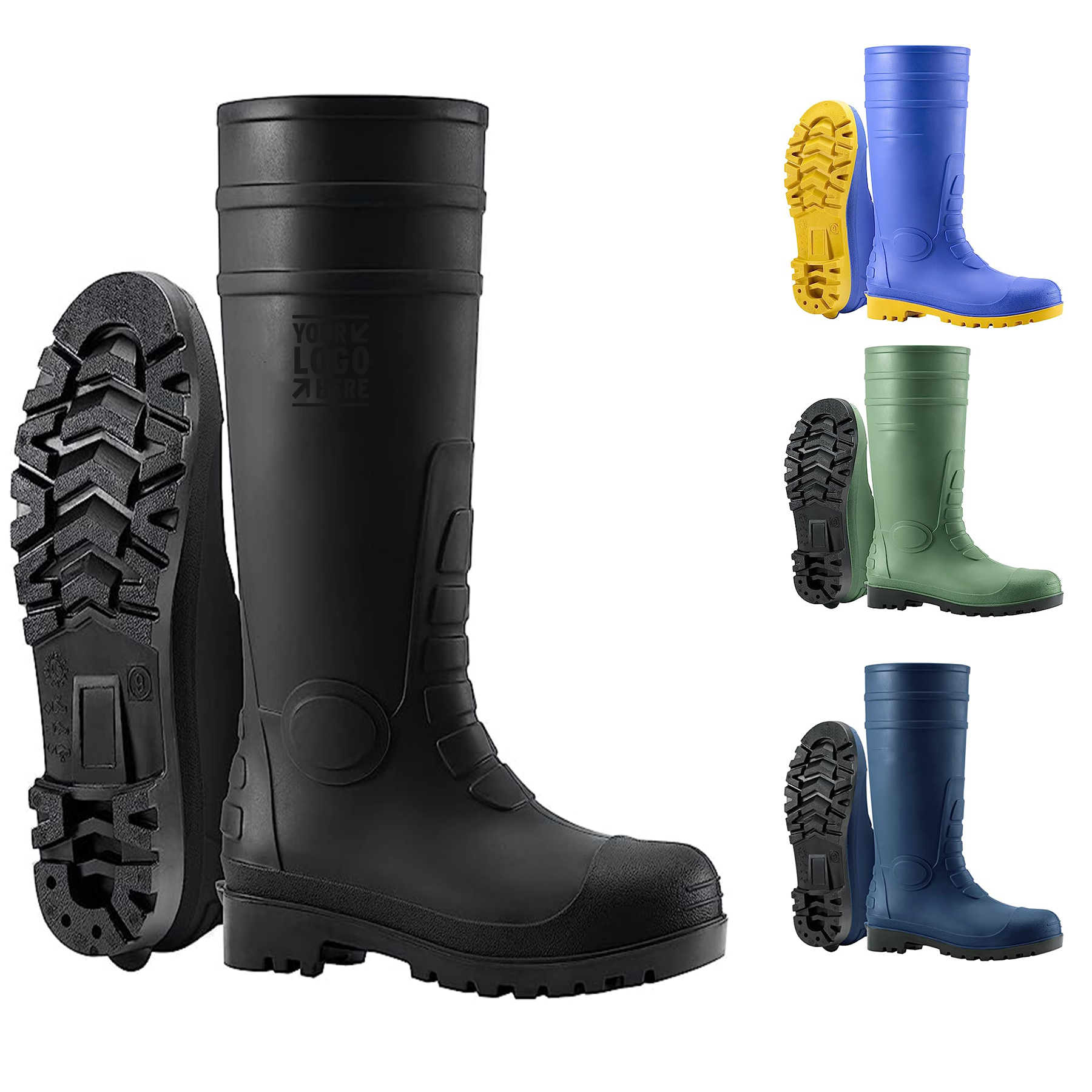 Men's Steel Toe Rain Boots PVC Rubber Boots 2