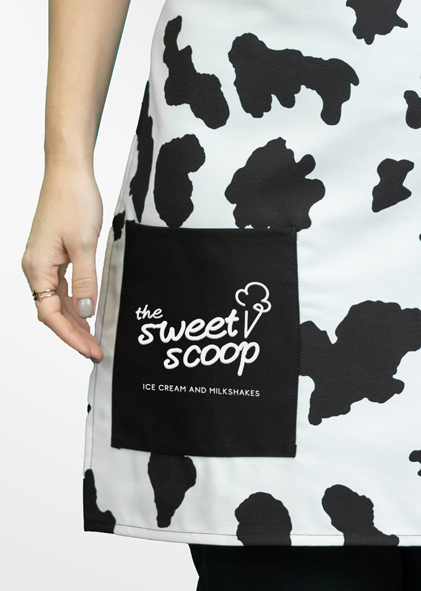 Single Pocket Cow Print Apron 3