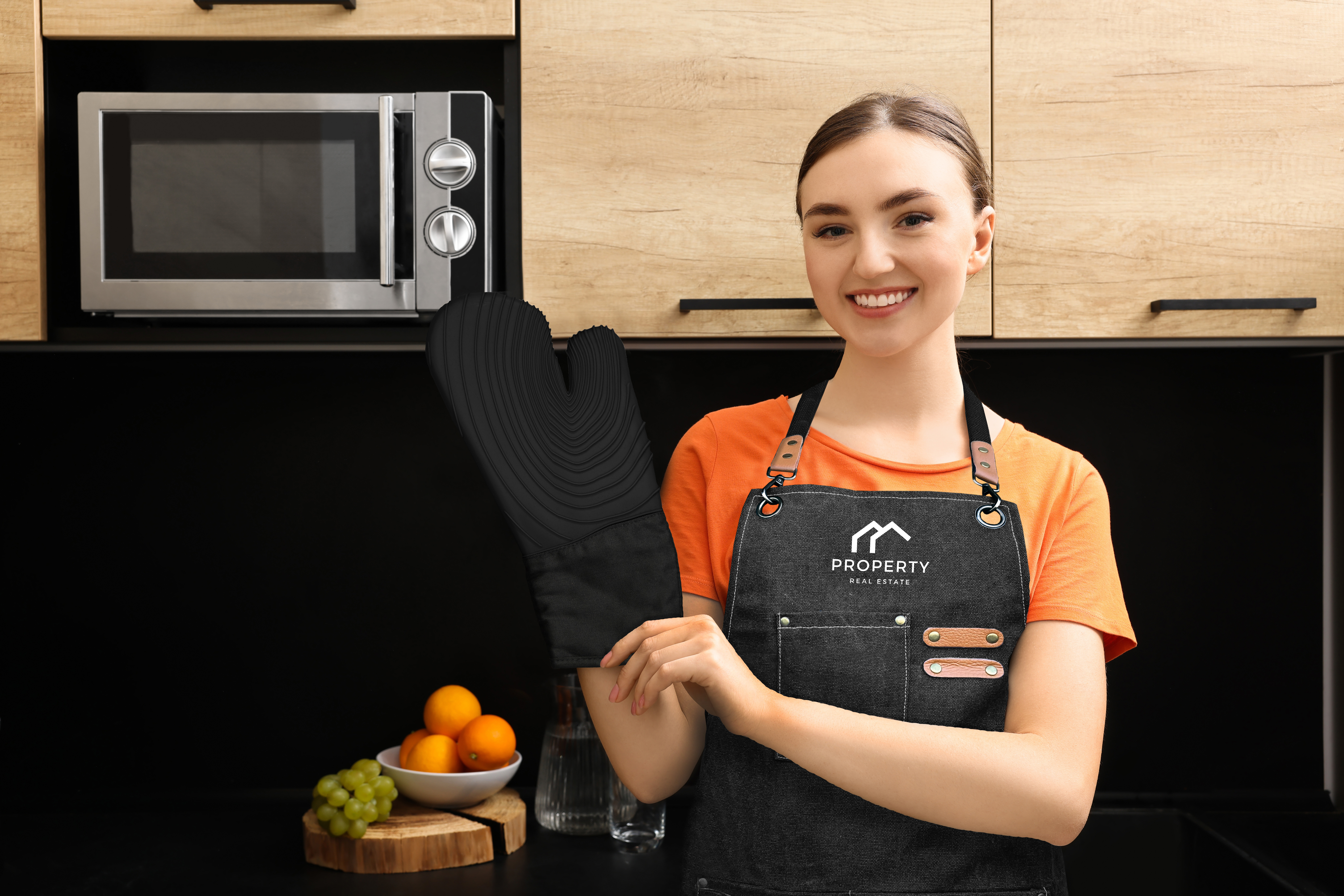 Premium Gift Set - Canvas Apron & Silicone Oven Mitt 3