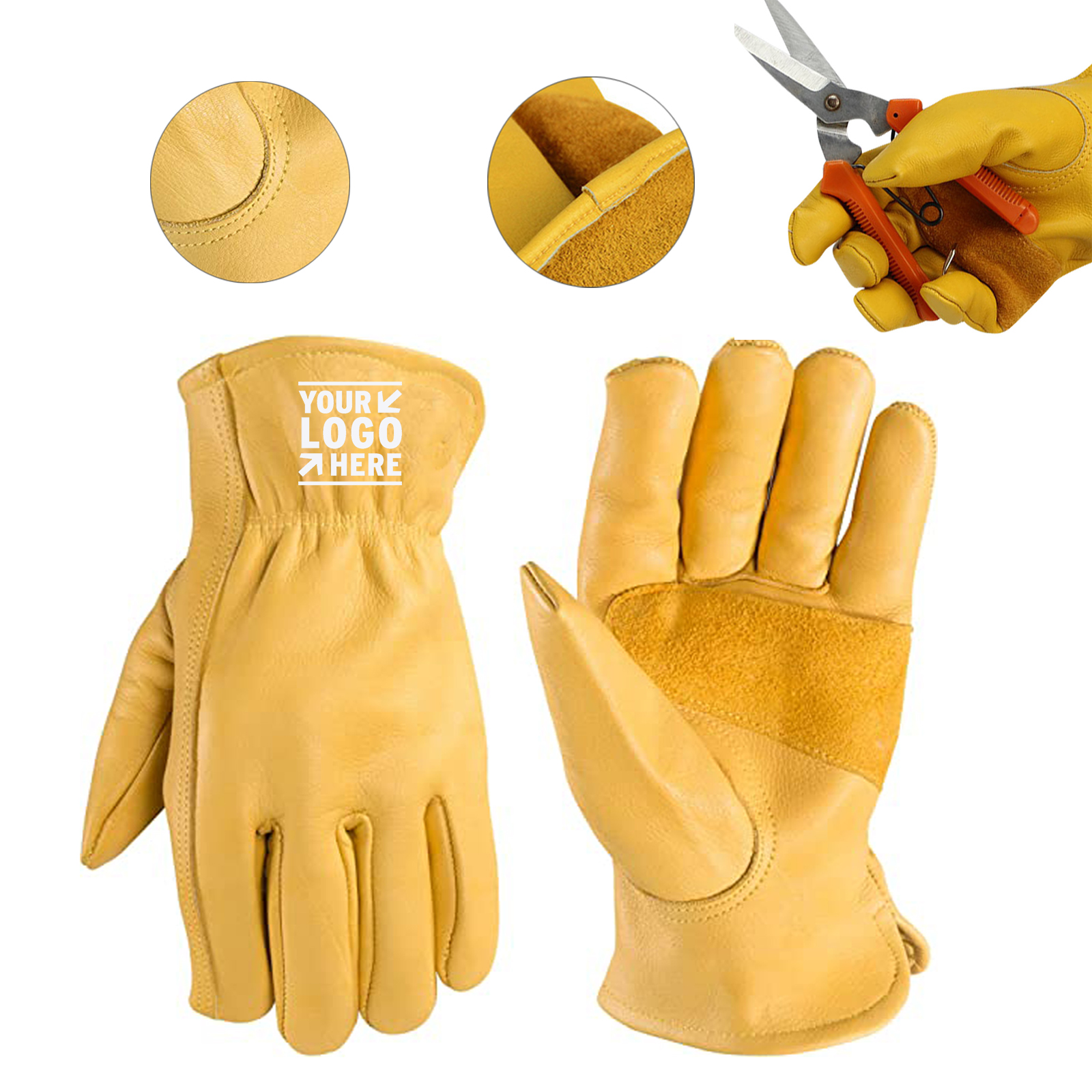 Men's and Women's Leather Work Gloves