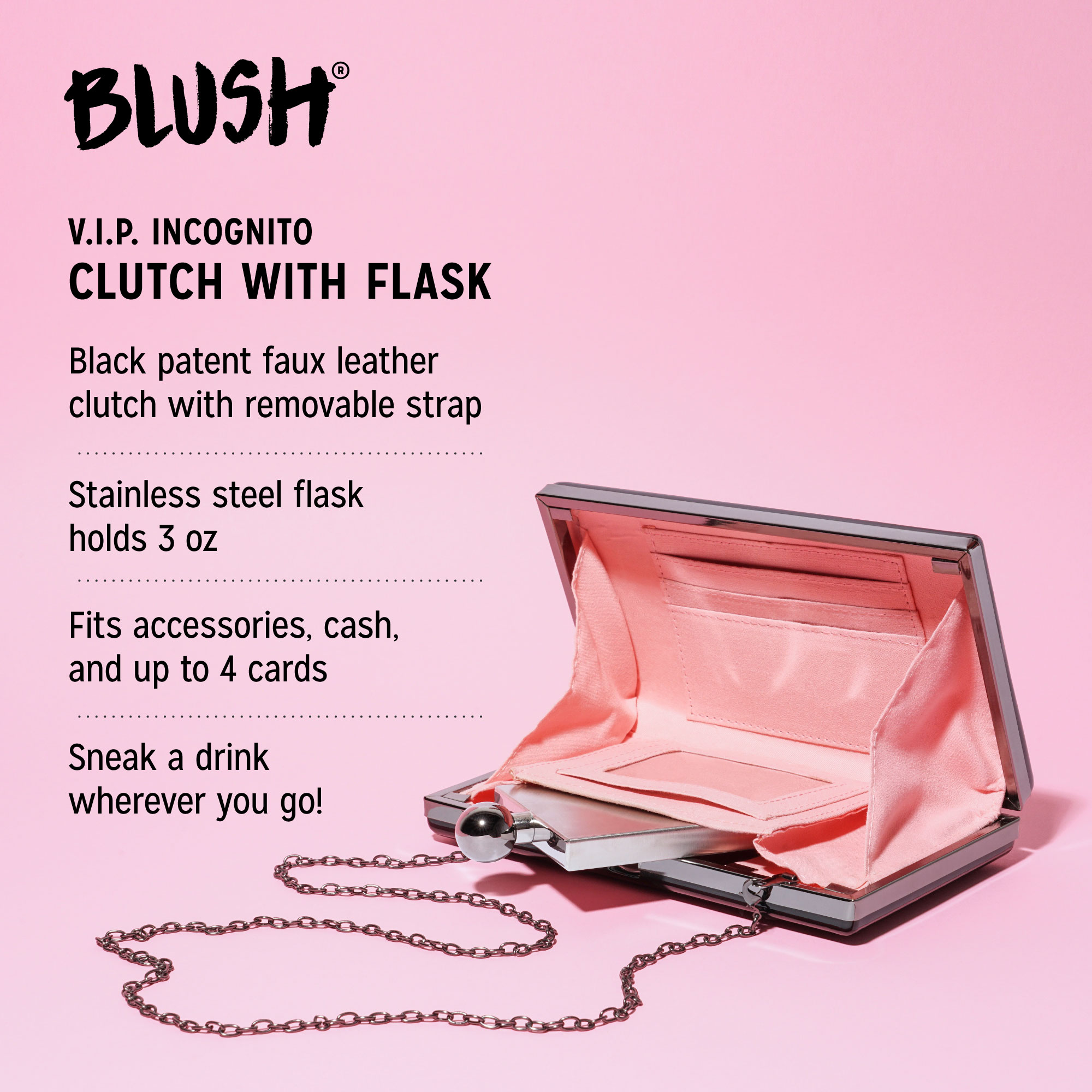 Blush® V.I.P. Incognito Clutch Flask 6