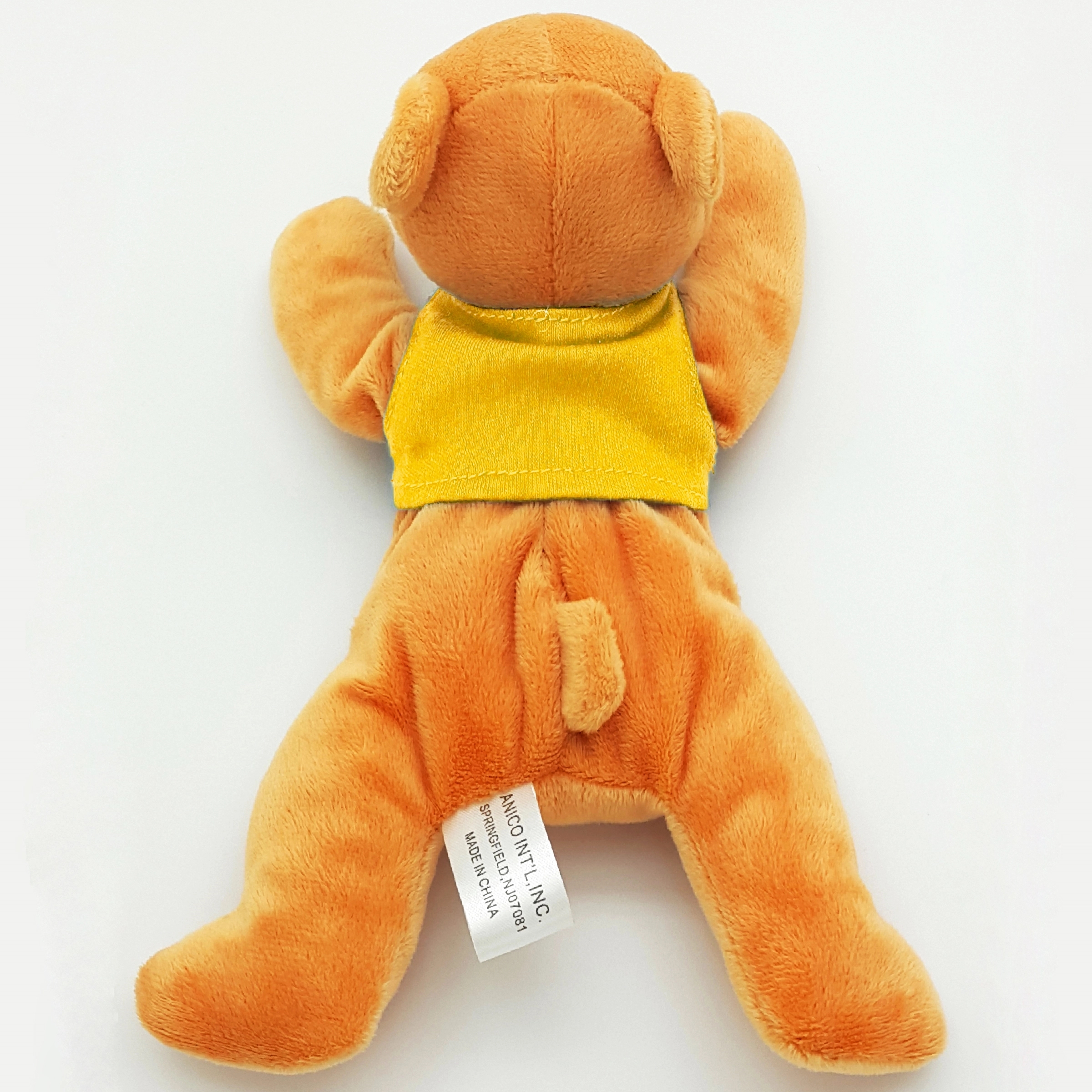 8" Laying Down Beanie Light Brown Bear 4