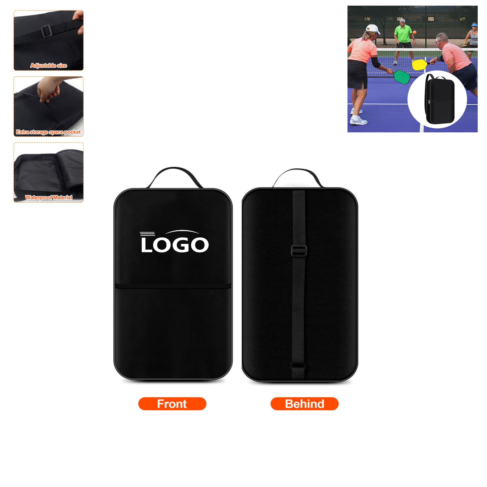 Customizable Multi Functional Pickleball Racket Tote Bag 2