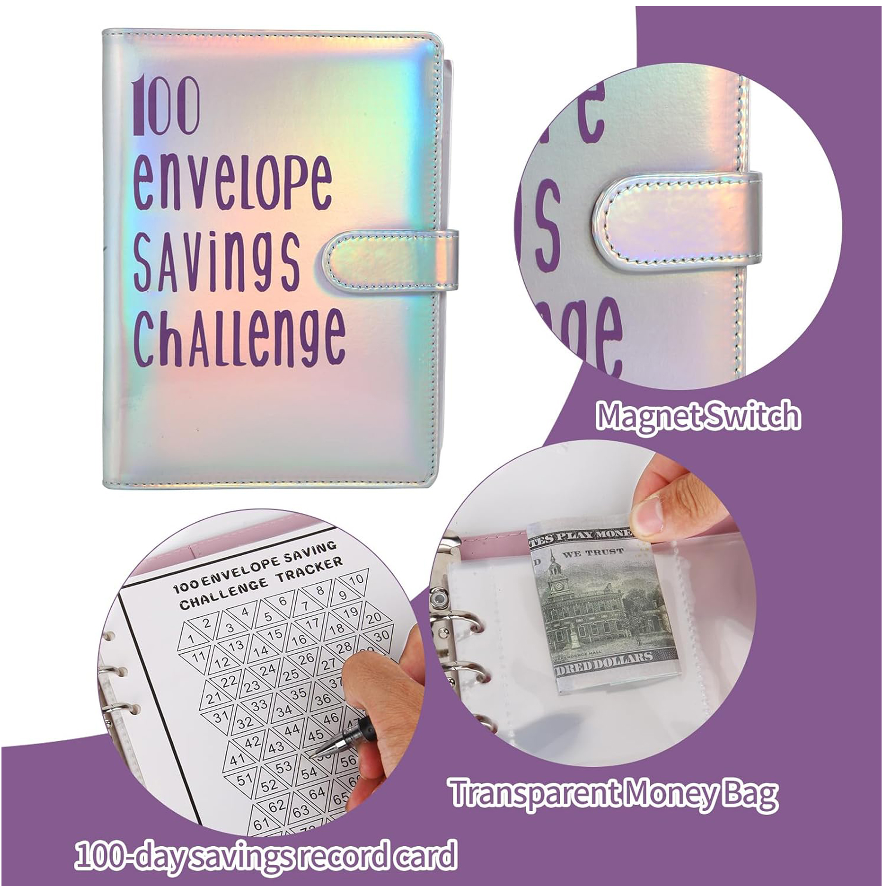 100 Envelope Savings Challenge A5 Cash Budgeting Envelopes 6