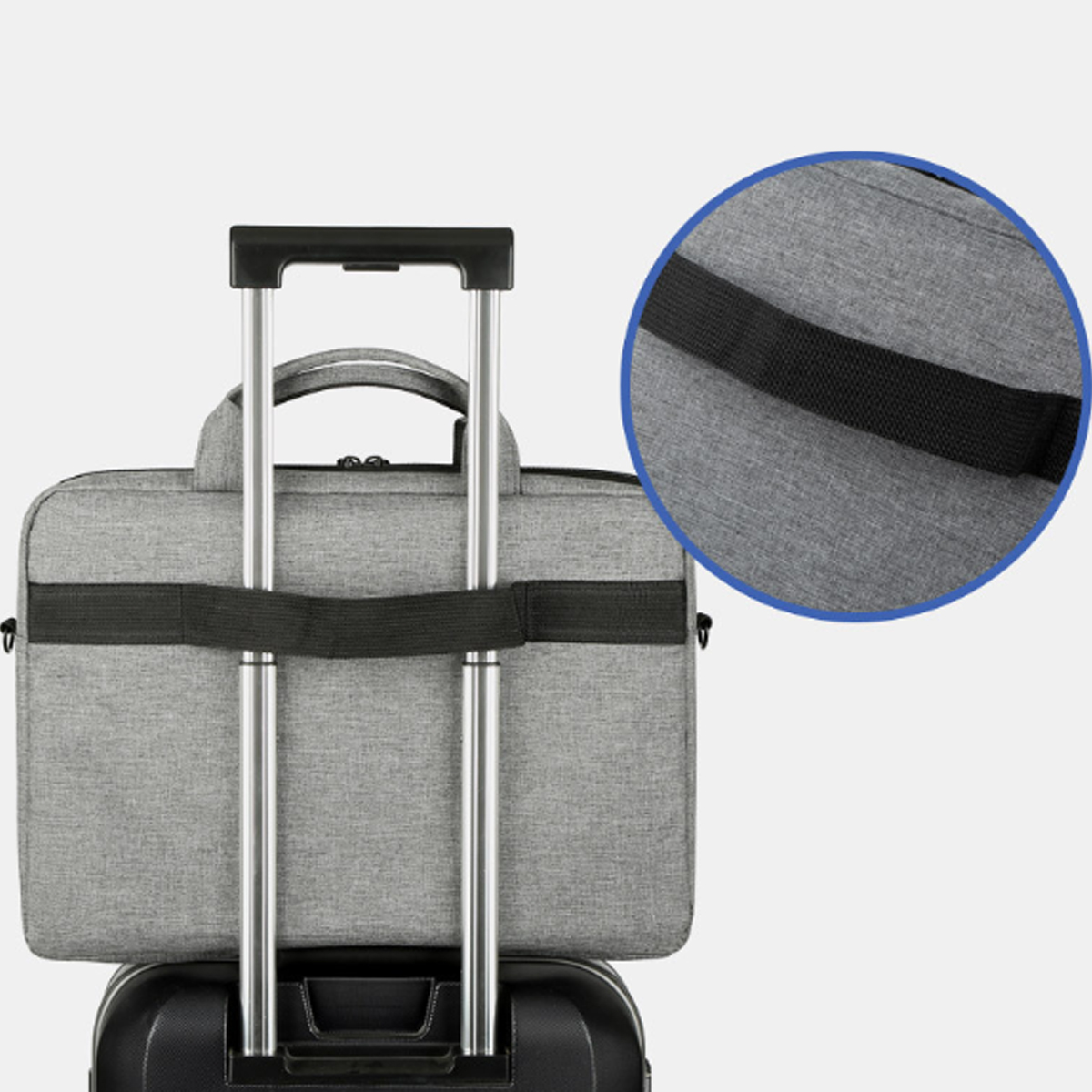 15.6" Laptop Briefcase with Luggage Trolley Sleeve 7