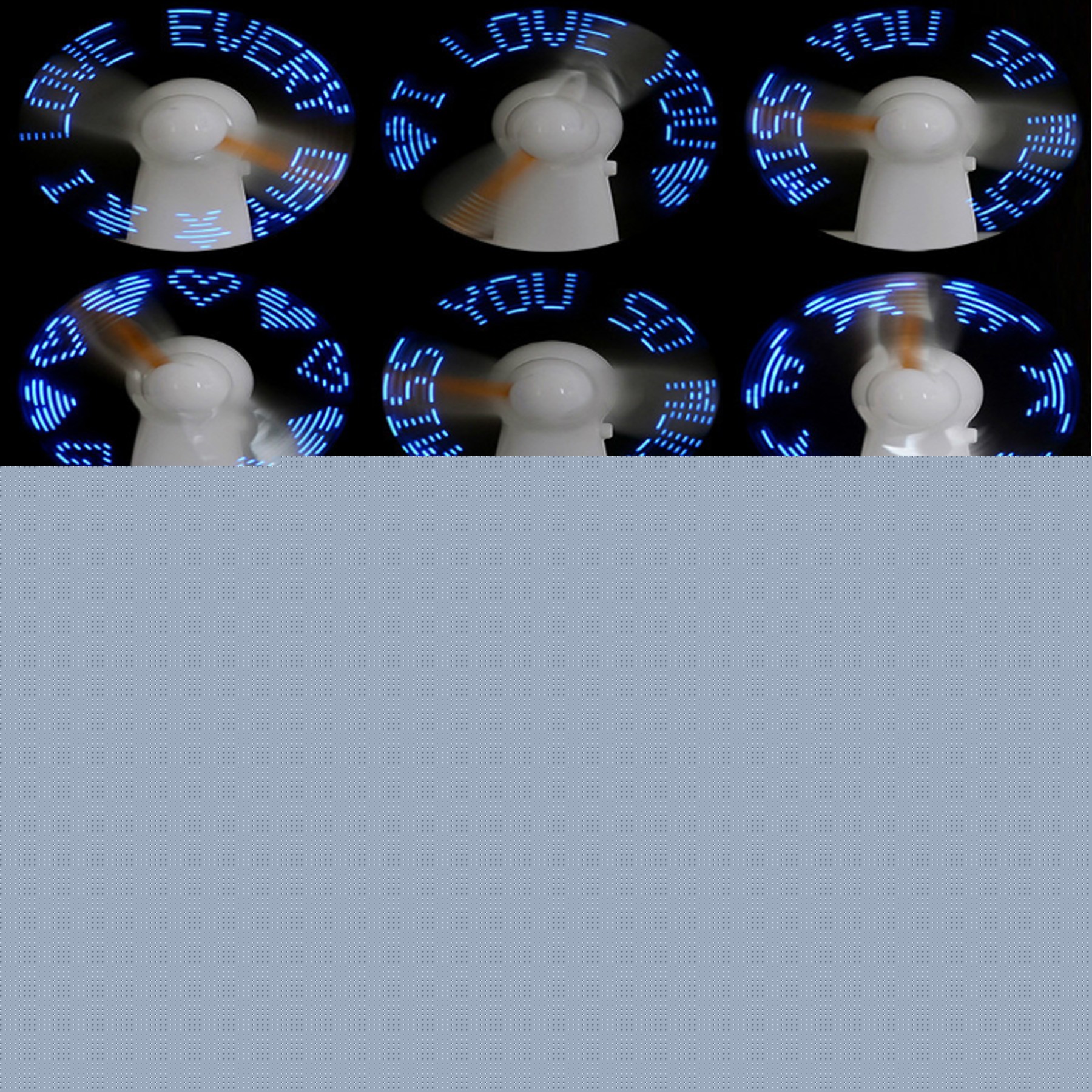 LED Flash Word Mini Handheld Fan 2