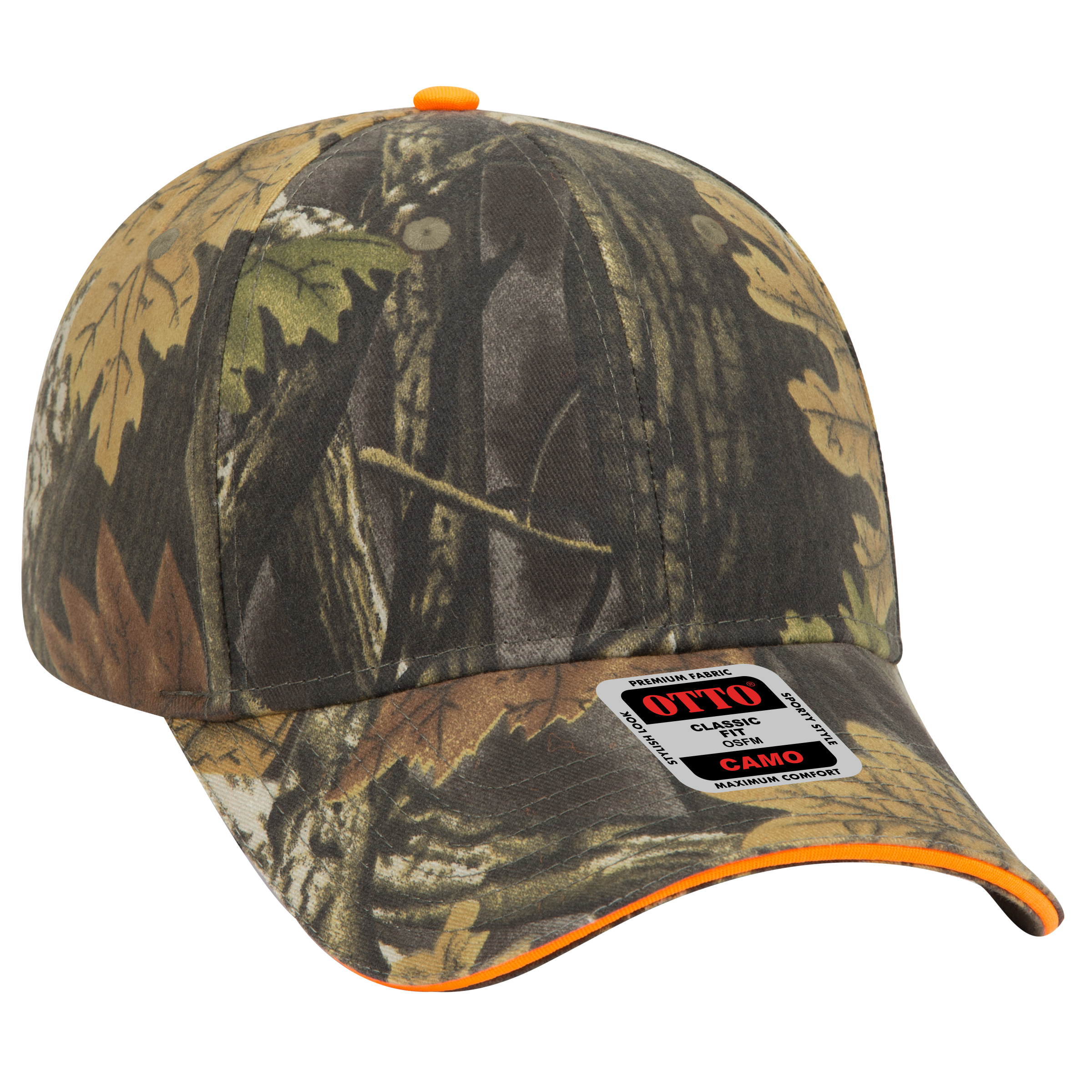 OTTO CAP® Camouflage 6 Panel Low Profile Baseball Cap 22