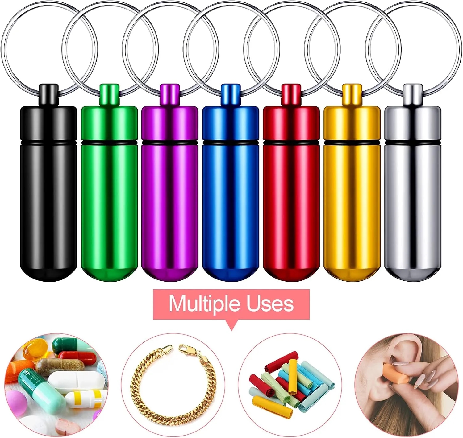 Mini Aluminum Storage Sealed Box Keychain 4