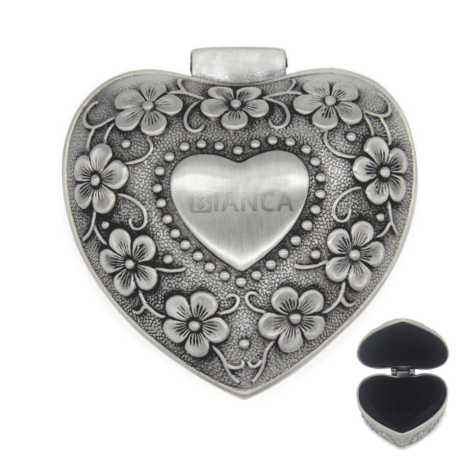 Classic Vintage Antique Heart Shape Jewelry Box 2